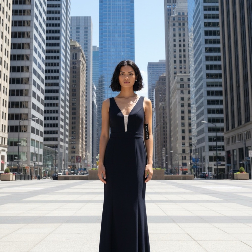 Xscape Navy Blue gown (Prom ready); never worn. #319